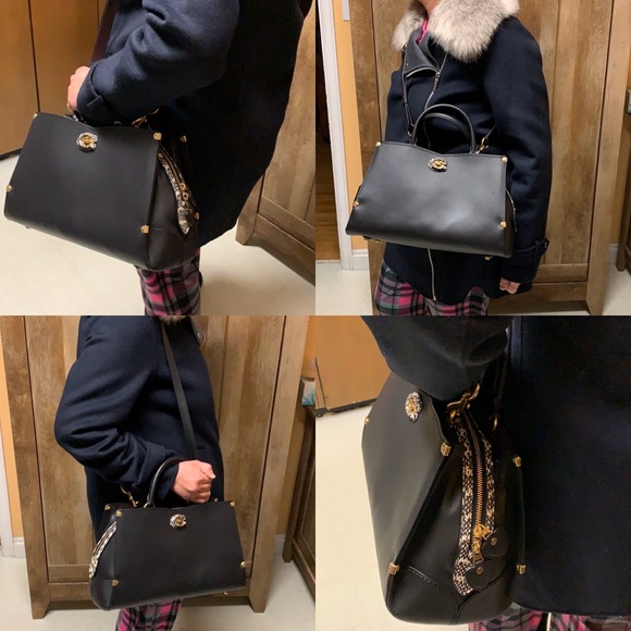 Coach Mason Carryall with snakeskin detail Black - Picture 7 of 8